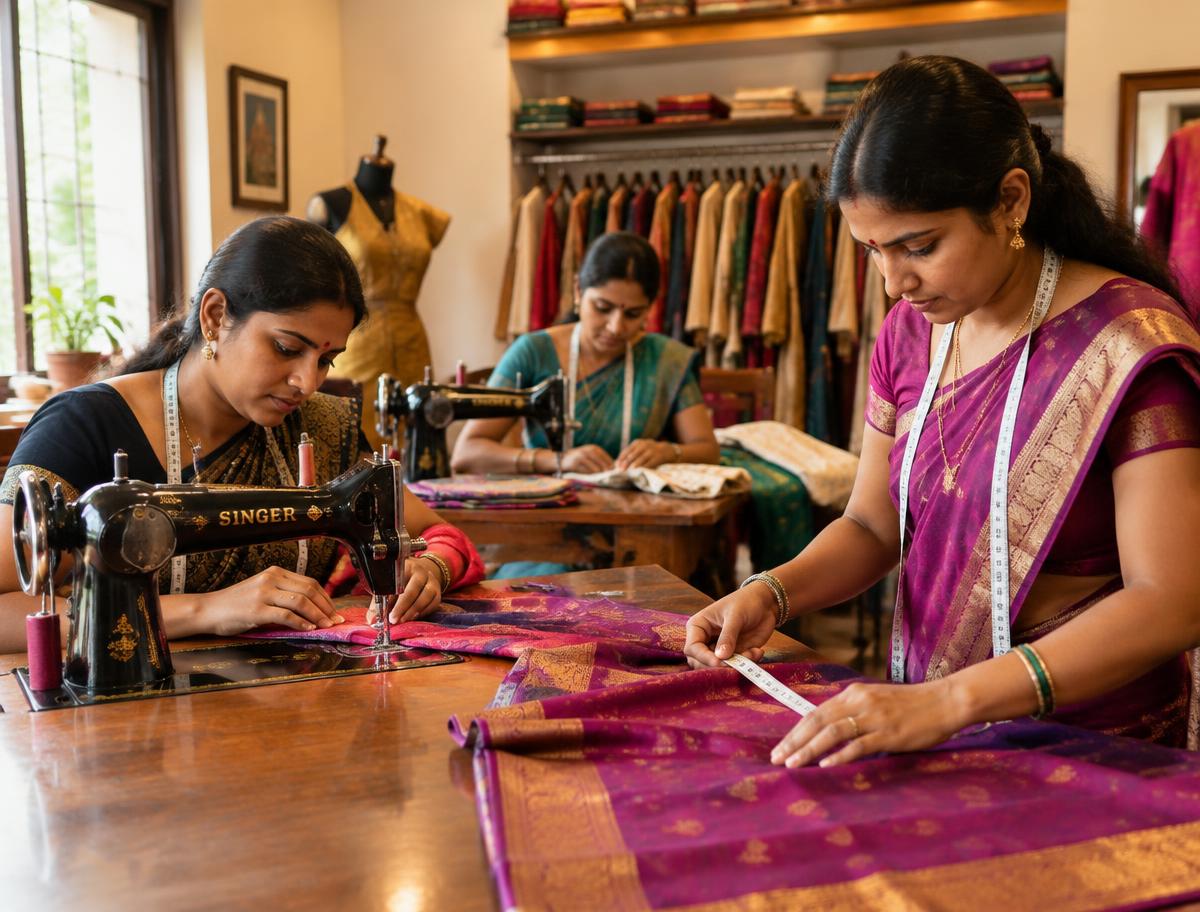 A team and community celebration at Sneha Ladies Tailor